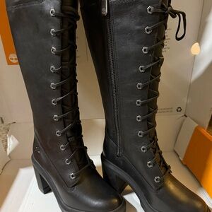 Timberland Women's Black Leather Knee-High Boots